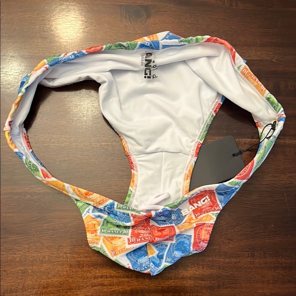 ⭐️🏳️‍🌈 BANG! Colorful Stamp Print Swim Briefs - Picture 4 of 8